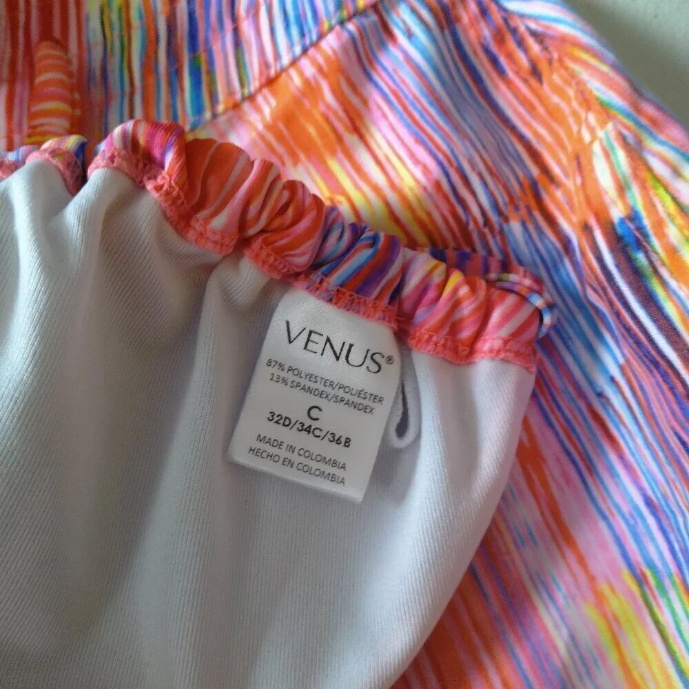 Venus Multicolor Bikini Top Bathing Suit Size 34C Top/XS Bottoms 2 Pieces - Picture 5 of 7